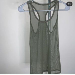 Green mesh tank top